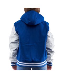 Black Wool Body & Black Leather Sleeves Letterman Jacket