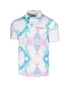 Men's Flomotion White THE PLAYERS Cotton Candy Tie-Dye Polo Polo All Size Available