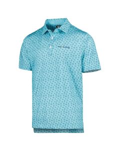 Men's FootJoy Light Blue THE PLAYERS Sketched Print Lisle Polo All Size Available