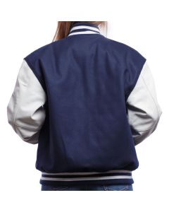 Black Wool Body & Black Leather Sleeves Letterman Jacket