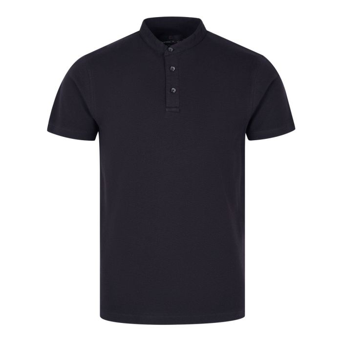 Black Band Collar Cotton T-shirt