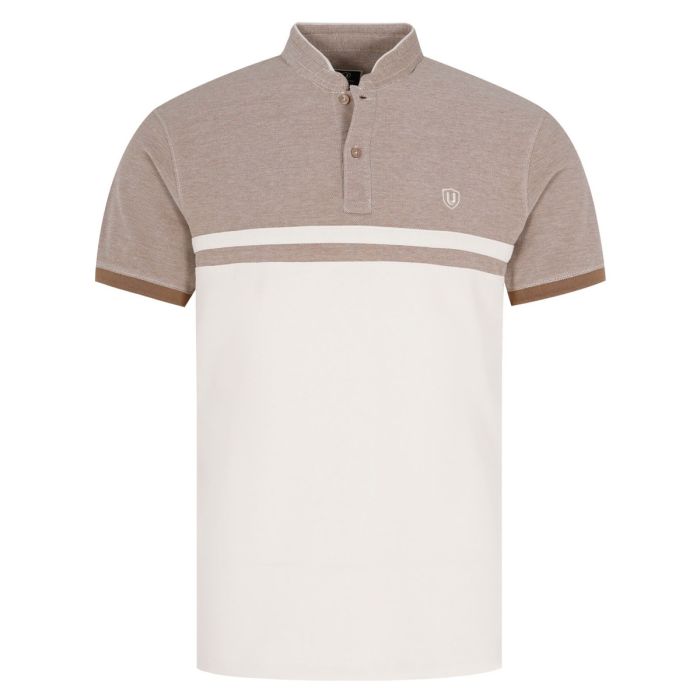 Cameloff White Band Collar Cotton T-shirt