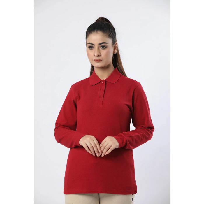 CLASIC LONG SLEEVE POLO SHIRT 165 (RED)