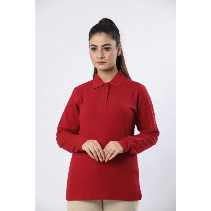 Clasic Long Sleeve Polo Shirt 165 (red) All Size Available
