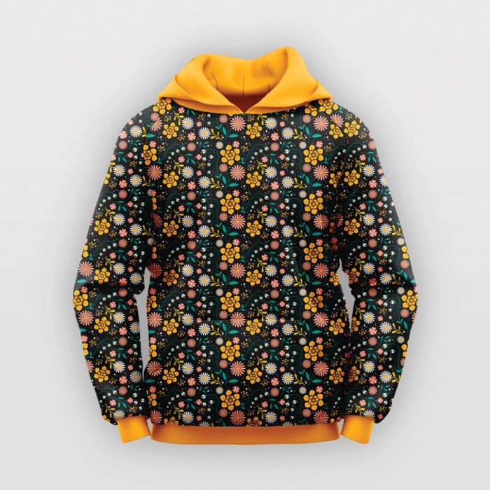 Floral Pattern Multi Color Unisex All Over Hoodies All Size Available