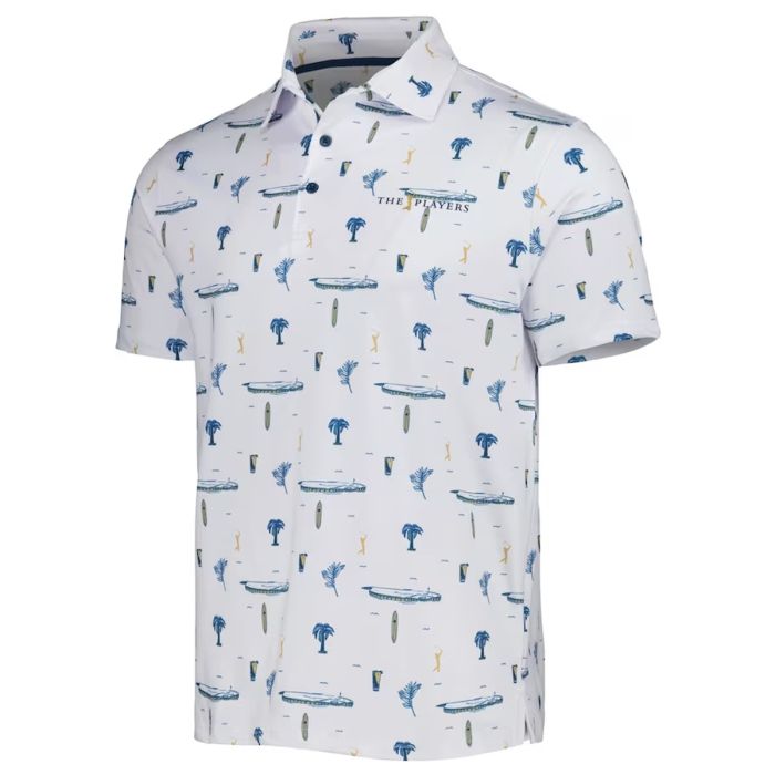 Men's Barstool Golf White THE PLAYERS Polo All Size Available