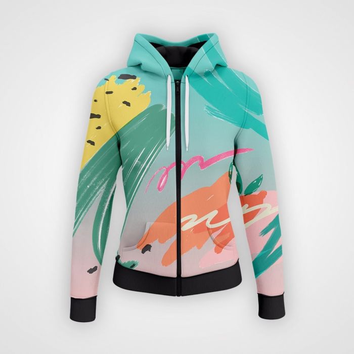 Painting Art Women Zipper Hoodies All Size Available