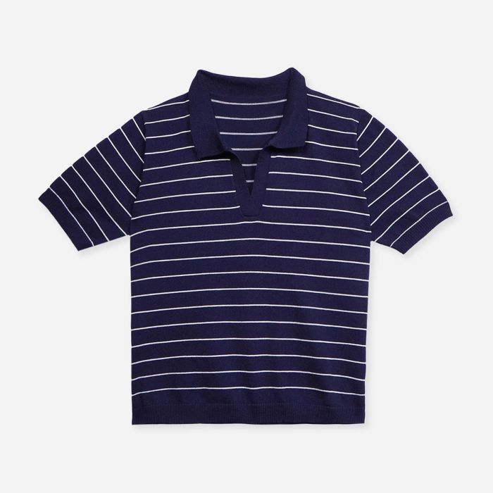 Striped Relaxed Fit Knit Polo All Size Available
