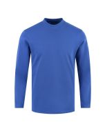 Plain Electric Blue Mock Neck Full Sleeve